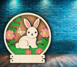 Rabbit name sign E0025191 file cdr and dxf free vector download for laser cut