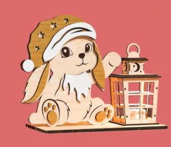 Rabbit with lantern E0025142 file cdr and dxf free vector download for laser cut