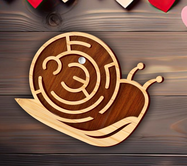 Snail maze E0025008 file cdr and dxf pdf free vector download for laser cut