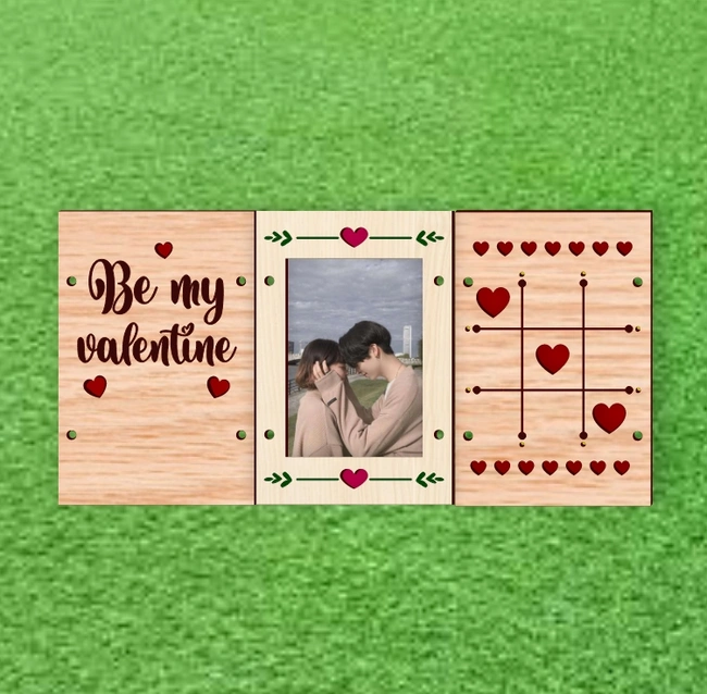 Three sided Valentine Frame E0025179 file cdr and dxf free vector download for laser cut