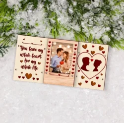 Three Sided Valentine Frame E0025182 file cdr and dxf free vector download for laser cut