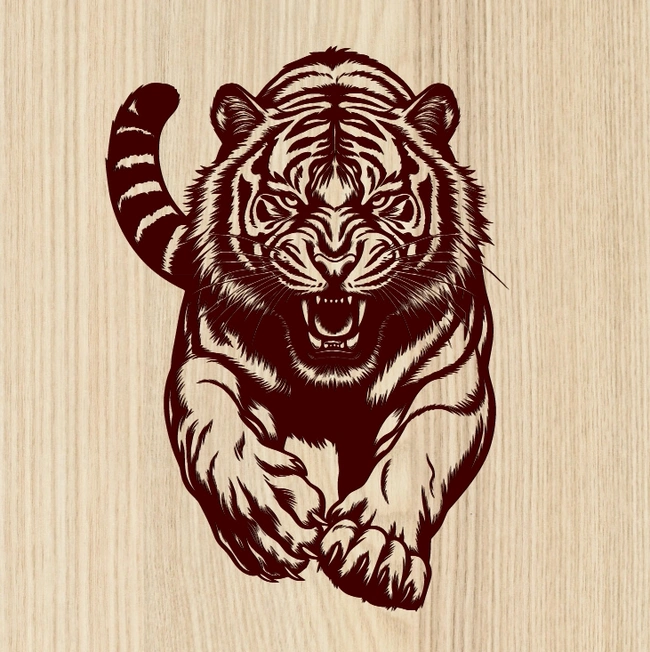Tiger E0025155 file cdr and dxf free vector download for print or laser engraving machines