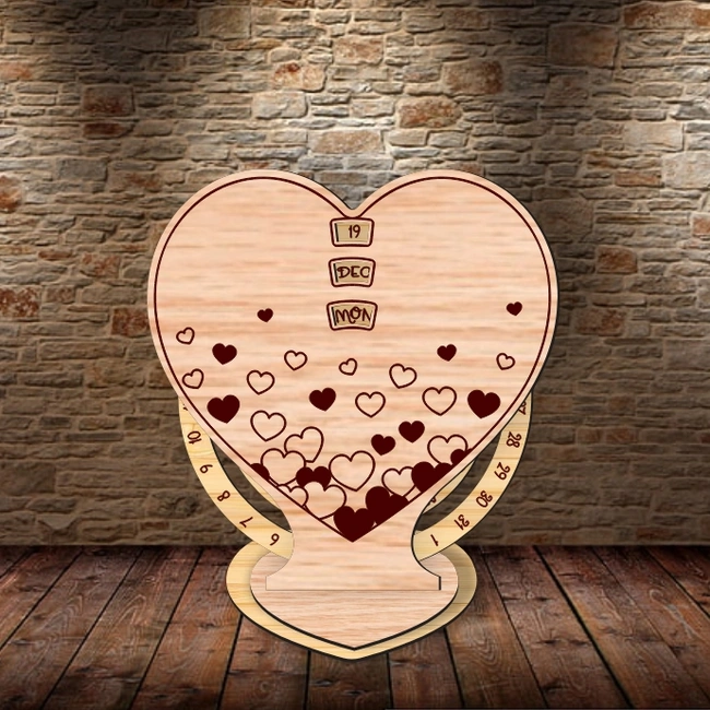 Valentines Day Perpetual Calendar E0025028 file cdr and dxf pdf free vector download for laser cut