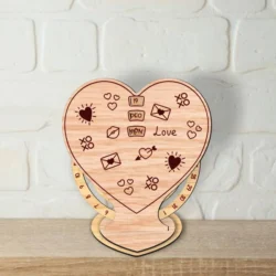 Valentines Day Perpetual Calendar E0025029 file cdr and dxf pdf free vector download for laser cut