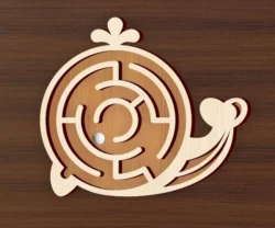 Whale maze E0025006 file cdr and dxf pdf free vector download for laser cut