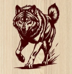 Wolf E0025156 file cdr and dxf free vector download for print or laser engraving machines