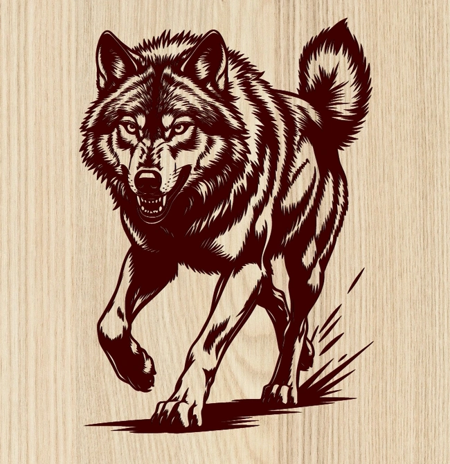Wolf E0025156 file cdr and dxf free vector download for print or laser engraving machines