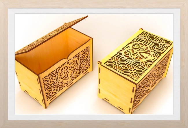Wooden box E0025046 file cdr and dxf pdf free vector download for laser cut