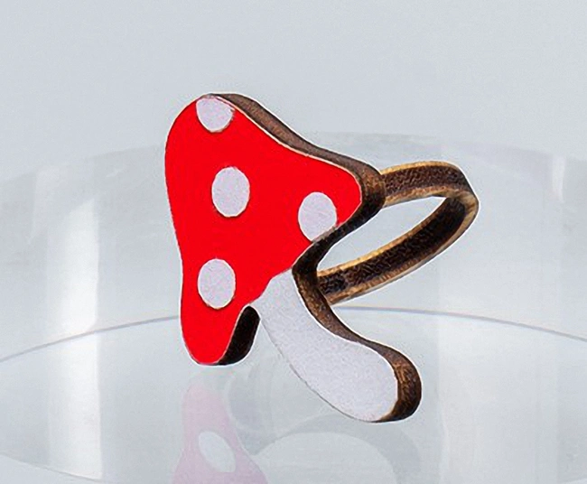 Wooden mushroom ring E0025013 file cdr and dxf pdf free vector download for laser cut