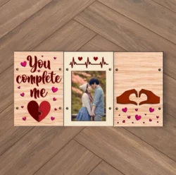 You Complete Me Three Sided Valentine Frame E0025183 file cdr and dxf free vector download for laser cut