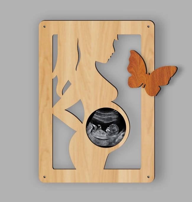 Baby Ultrasound Photo Frame E0025305 file cdr and dxf free vector download for laser cut