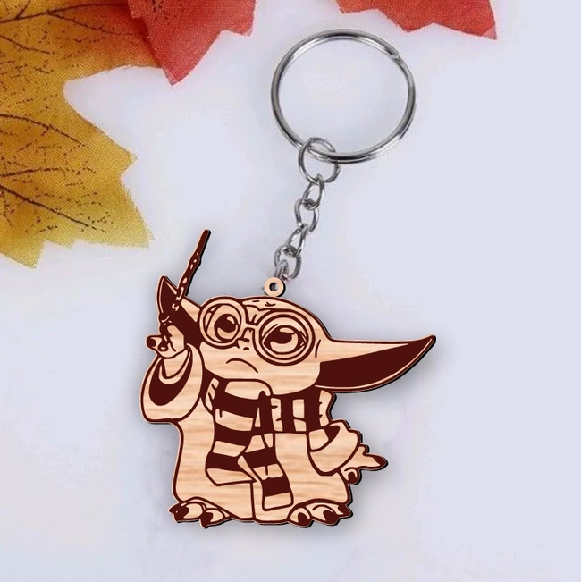 Baby Yoda Keychain E0025283 file cdr and dxf free vector download for laser cut