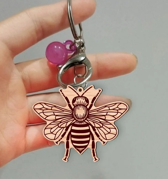 Bee Keychain E0025285 file cdr and dxf free vector download for laser cut 5 Bee Keychain E0025285 file cdr and dxf free vector download for laser cut