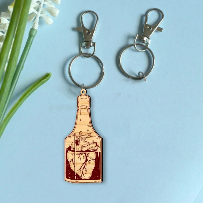 Bottle Heart Keychain E0025287 file cdr and dxf free vector download for laser cut 5 Bottle Heart Keychain E0025287 file cdr and dxf free vector download for laser cut