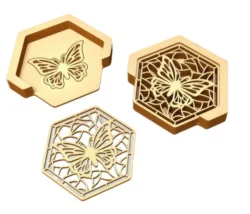 Coaster with holder E0025295 file cdr and dxf free vector download for laser cut