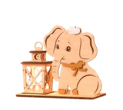 Elephant with lantern E0025271 file cdr and dxf free vector download for laser cut