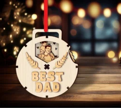 Father’s day mechanical medal E0025227 file cdr and dxf free vector download for laser cut