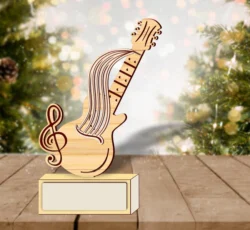Guitar Award Trophy E0025234 file cdr and dxf free vector download for laser cut