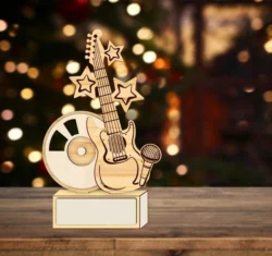 Guitar Award Trophy E0025235 file cdr and dxf free vector download for laser cut