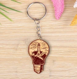 Light Bulb Keychain E0025296 file cdr and dxf free vector download for laser cut