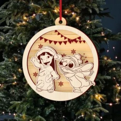 Lilo And Stitch Christmas Ball E0025238 file cdr and dxf free vector download for laser cut