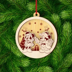 Mickey Mouse Christmas Ball E0025258 file cdr and dxf free vector download for laser cut