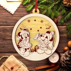 Mickey Mouse Christmas Ball E0025259 file cdr and dxf free vector download for laser cut
