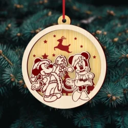 Mickey Mouse Christmas Ball E0025260 file cdr and dxf free vector download for laser cut