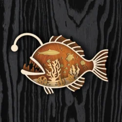 Multilayer Anglerfish E0025264 file cdr and dxf free vector download for laser cut
