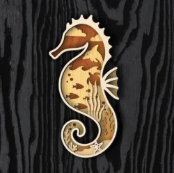 Multilayer Seahorse E0025263 file cdr and dxf free vector download for laser cut