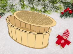 Oval box E0025309 file cdr and dxf free vector download for laser cut