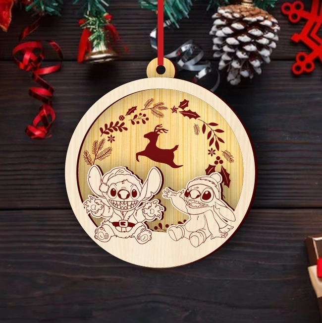 Stitch Christmas Ball E0025240 file cdr and dxf free vector download for laser cut