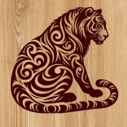 Tiger E0025324 file cdr and dxf free vector download for print or laser engraving machines