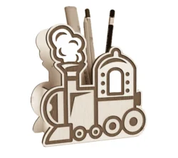 Train pencil holder E0025251 file cdr and dxf free vector download for laser cut